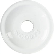 White ceramic or plastic round digger support plate with central hole for Digger Support