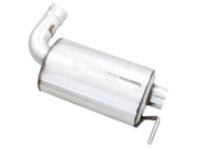Shiny metal muffler with curved pipe for GTI MK8 track-to-touring conversion kit