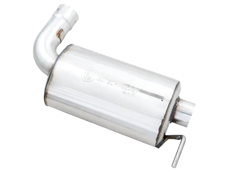 Shiny metal muffler with curved pipe for GTI MK8 track-to-touring conversion kit