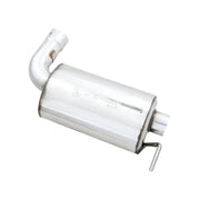 Shiny metal muffler with curved pipe for GTI MK8 track-to-touring conversion kit