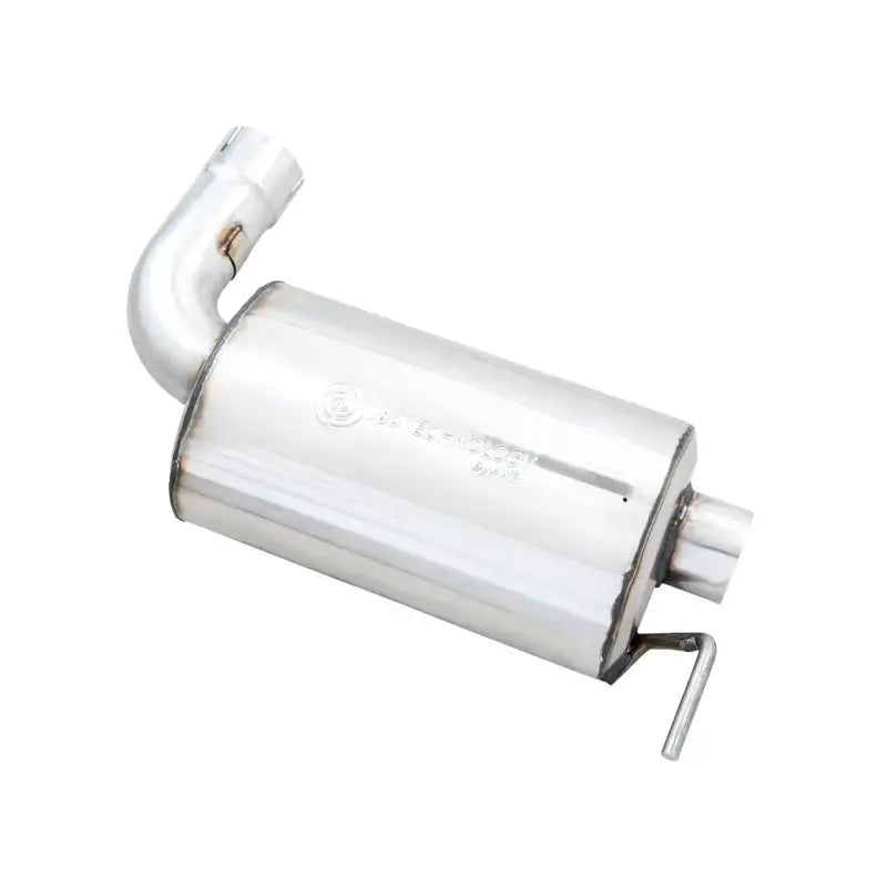 Shiny metal muffler with curved pipe for GTI MK8 track-to-touring conversion kit