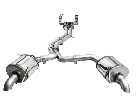 Shiny stainless steel touring edition cat-back exhaust for AWE Audi 2019-2023 C8 A6/A7 3.0T