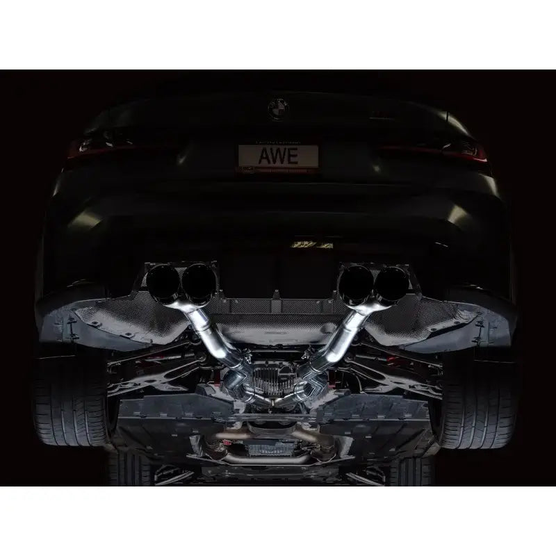 AWE Track Edition Catback Exhaust with Diamond Black Tips on BMW G8X M3/M4.