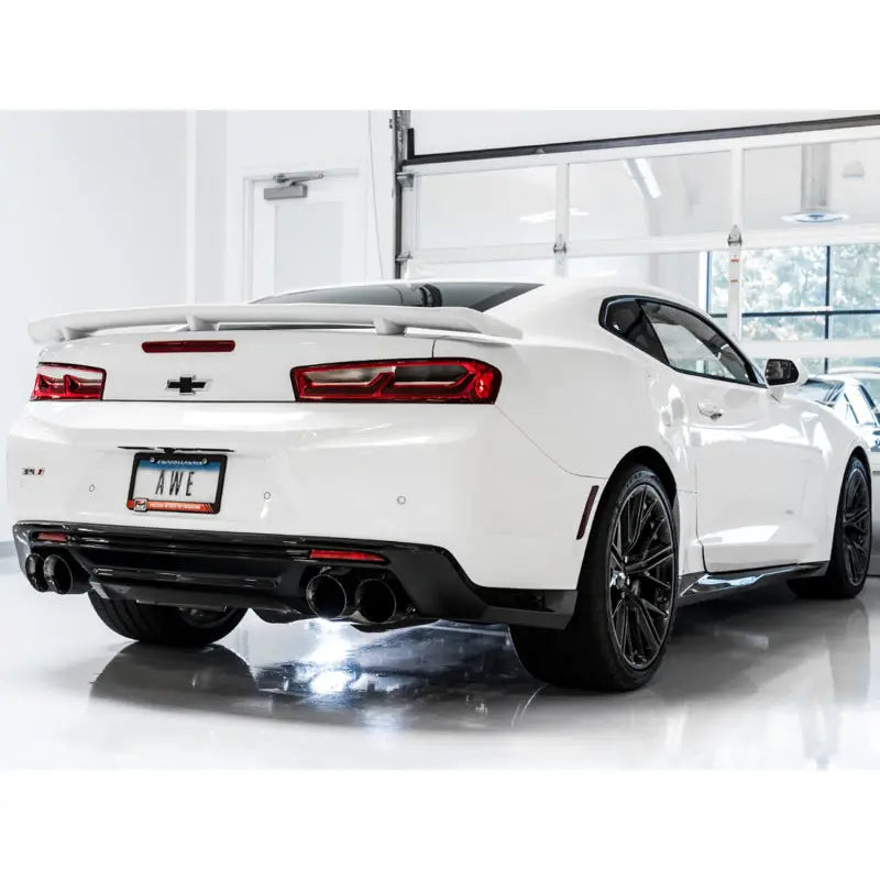 AWE Tuning 3020-43074 AWE Tuning 16-19 Chevy Camaro SS Non-Res Cat-Back Exhaust - Track Edition (Quad Diamond Black Tips)