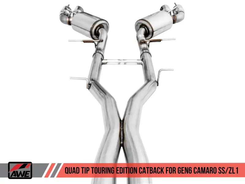 AWE Tuning 16-19 Chevy Camaro SS Res Cat-Back Exhaust -Touring Edition (Quad Chrome Silver Tips) - Truck & Automotive