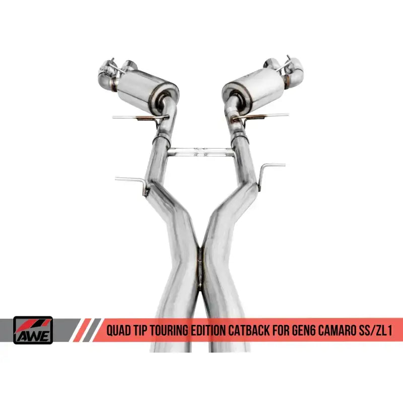 AWE Tuning 16-19 Chevy Camaro SS Res Cat-Back Exhaust -Touring Edition (Quad Chrome Silver Tips) - Truck & Automotive