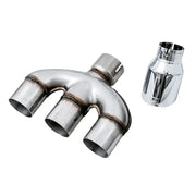 AWE Tuning 3810-52018 AWE Tuning 17-20 Honda Civic Si 1.5L Turbo Triple Tip Conversion Kit - Chrome Silver Tip