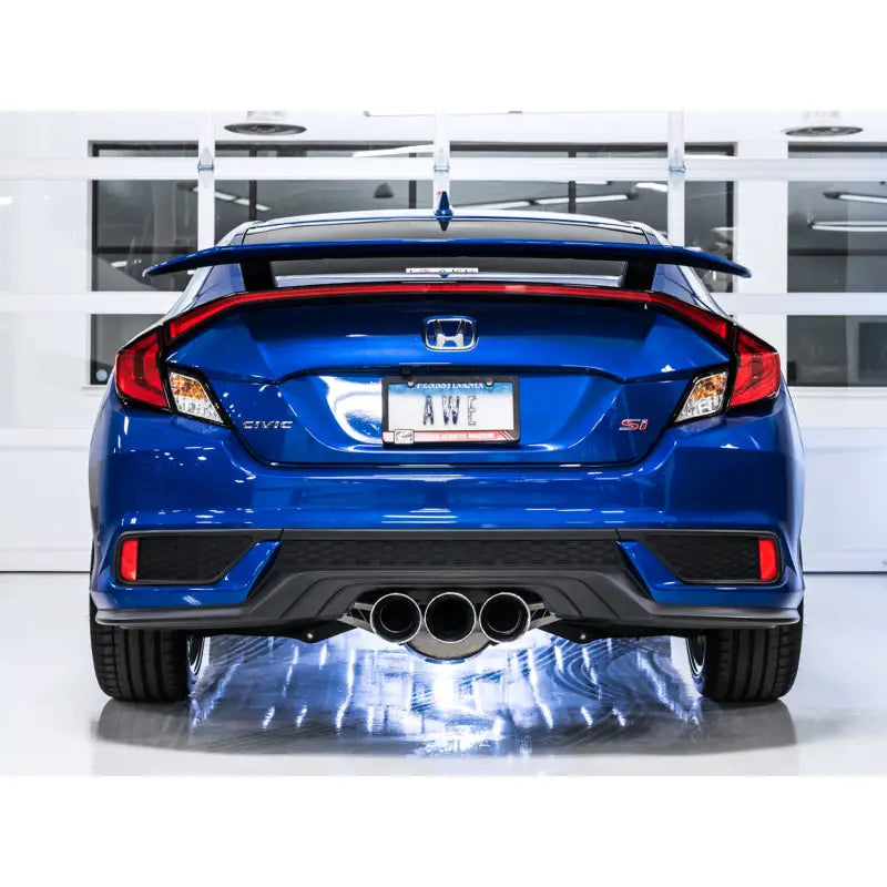 AWE Tuning 3810-52018 AWE Tuning 17-20 Honda Civic Si 1.5L Turbo Triple Tip Conversion Kit - Chrome Silver Tip
