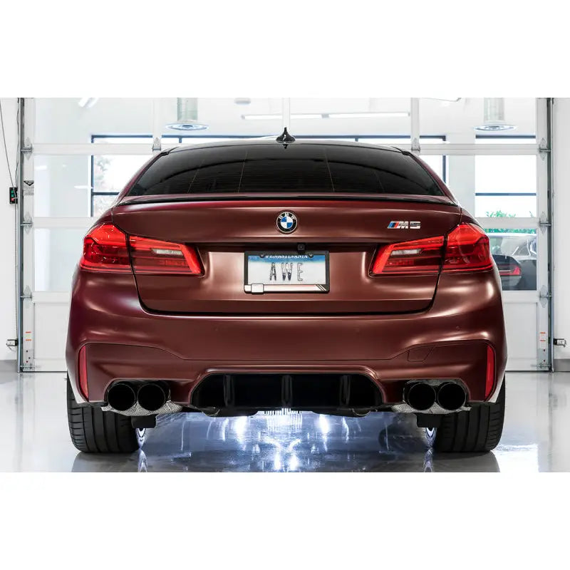 AWE Tuning 3025-43066 AWE Tuning 18-19 BMW F90 M5 SwitchPatch Cat-Back Exhaust- Black Diamond Tips