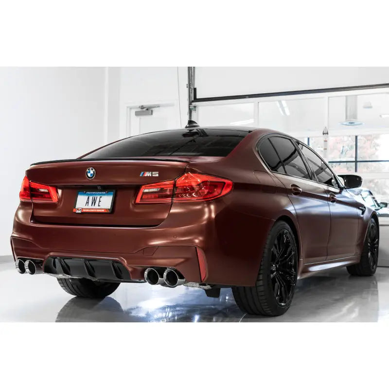 AWE Tuning 3025-43066 AWE Tuning 18-19 BMW F90 M5 SwitchPatch Cat-Back Exhaust- Black Diamond Tips