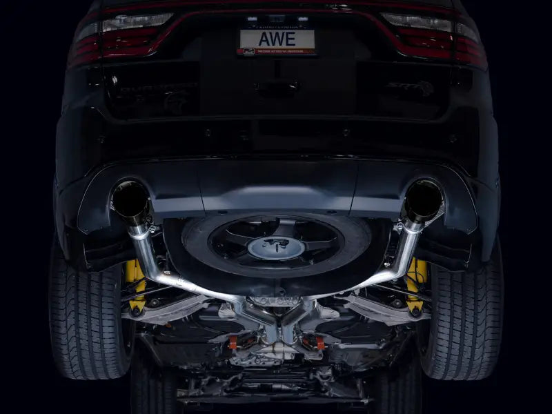 AWE Tuning 18-23 Dodge Durango SRT & Hellcat Track Edition Exhaust - Diamond Black Tips - Truck Automotive
