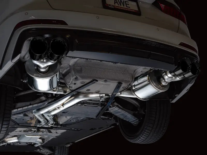 Polished stainless steel exhaust for AWE Tuning 19-23 Audi C8 S6 S7 touring edition