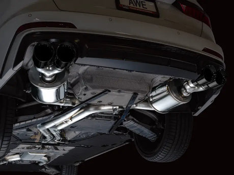 Polished stainless steel exhaust for AWE Tuning 19-23 Audi C8 S6 S7 touring edition