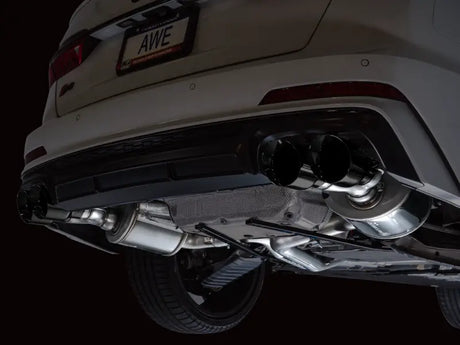 Car exhaust system featuring awe tuning touring edition exhaust with diamond black tips