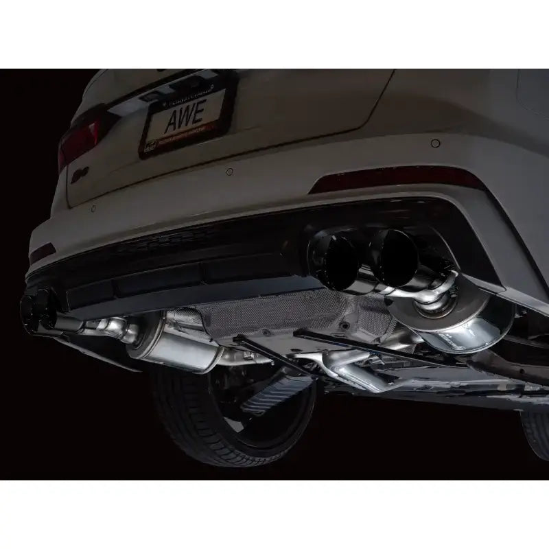 Car exhaust system featuring awe tuning touring edition exhaust with diamond black tips