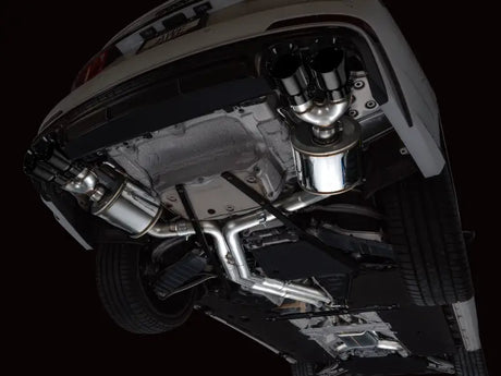 Car exhaust system featuring awe tuning touring edition exhaust with diamond black tips