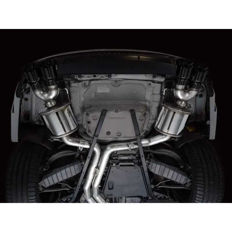 AWE Tuning Touring Edition Exhaust with quad tips on a 19-23 Audi C8 S6/S7 V6 AWD
