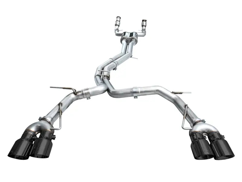 Stainless steel track edition exhaust with black tips for Audi C8 S6/S7 19-23