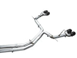 Shiny metal track edition exhaust system with diamond black tips for Audi C8 S6/S7