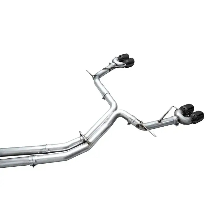 Shiny metal track edition exhaust system with diamond black tips for Audi C8 S6/S7
