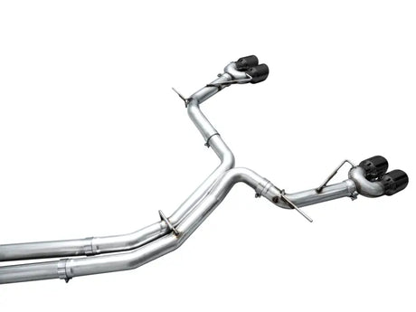 Shiny metal track edition exhaust system with diamond black tips for Audi C8 S6/S7