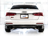 White Audi S5 with quad exhaust showcasing AWE Tuning track edition exhaust in Diamond Black