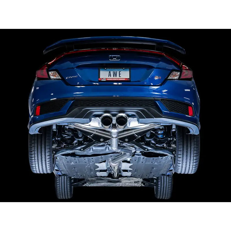 AWE Tuning 3020-32052 AWE Tuning 2016+ Honda Civic Si Track Edition Exhaust w/Front Pipe & Dual Chrome Silver Tips