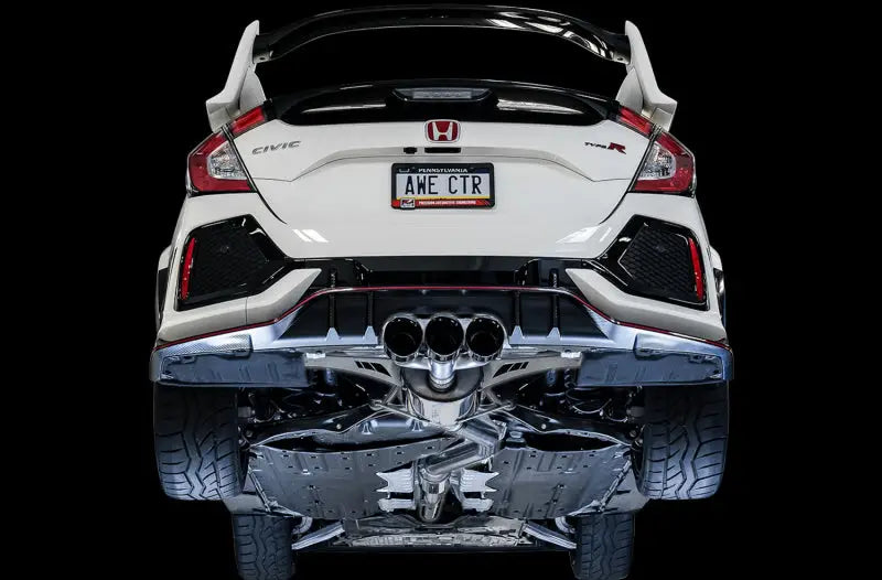 AWE Tuning 2017 + Honda Civic Type R Touring Edition Exhaust w/Front & Mid Pipe - Diamond Blk Tips - Truck Automotive