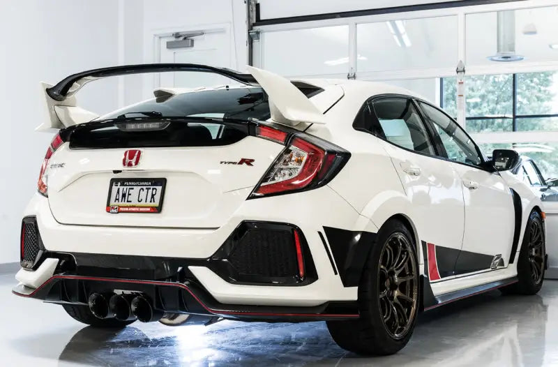 AWE Tuning 2017 + Honda Civic Type R Touring Edition Exhaust w/Front & Mid Pipe - Diamond Blk Tips - Truck Automotive