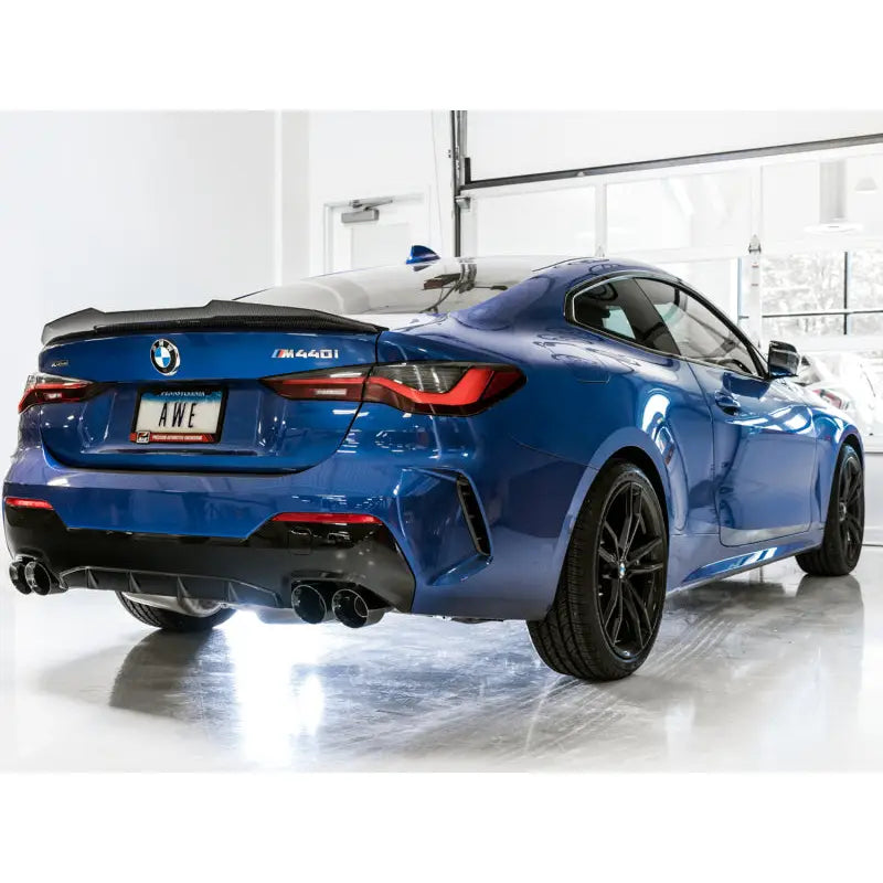 AWE Tuning 3020-43085 AWE Tuning 2019+ BMW M340i (G20) Track Edition Exhaust - Quad Diamond Black Tips
