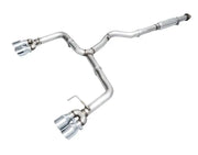Shiny metal dual exhaust system on Honda Civic Type R Touring Edition with triple chrome tips