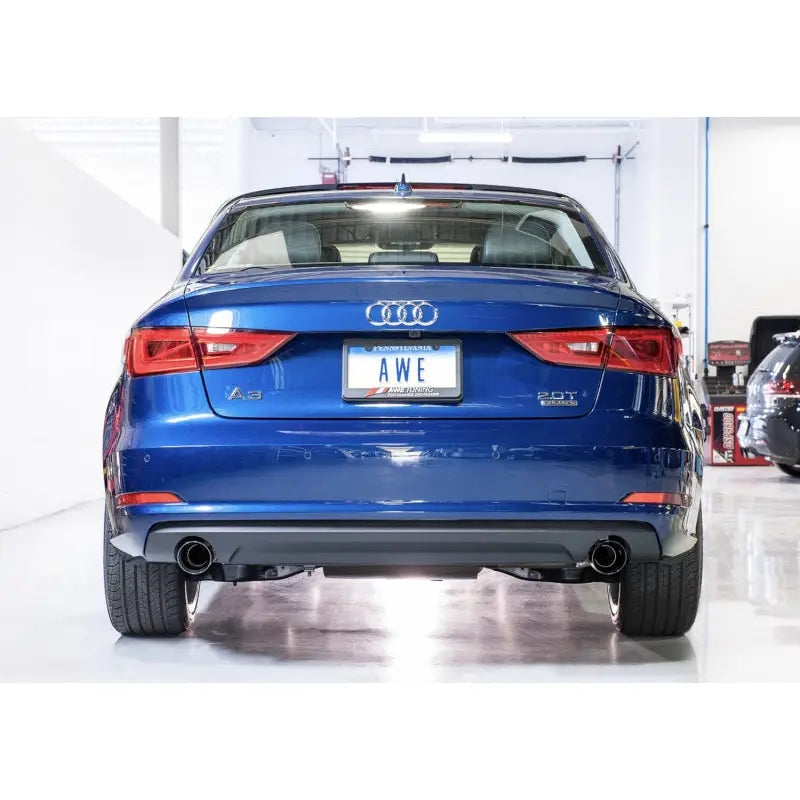 AWE Tuning 3015-32058 AWE Tuning Audi 8V A3 Touring Edition Exhaust - Dual Outlet Diamond Black 90 mm Tips