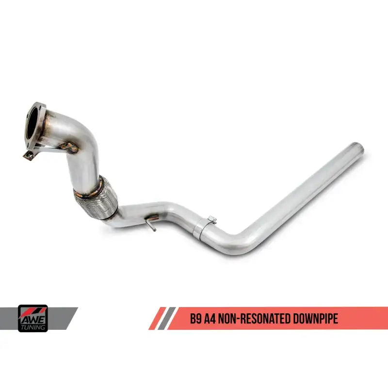 AWE Tuning Audi B9 A4 Touring Edition Exhaust Dual Outlet - Diamond Black Tips (Includes DP) - Truck & Automotive