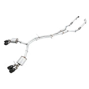 AWE Tuning 3010-43050 AWE Tuning Audi B9 S4 Touring Edition Exhaust - Non-Resonated (Black 102mm Tips)