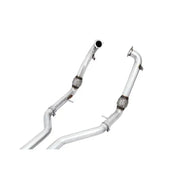 Silver exhaust pipes on AWE Tuning Audi B9 S5 Coupe Track Edition exhaust