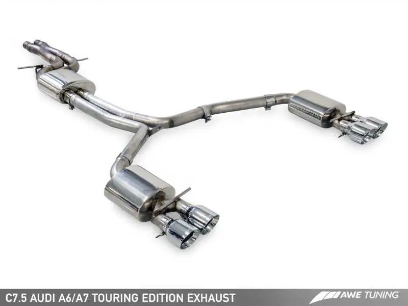 AWE Tuning Audi C7.5 A7 3.0T Touring Edition Exhaust - Quad Outlet Diamond Black Tips 