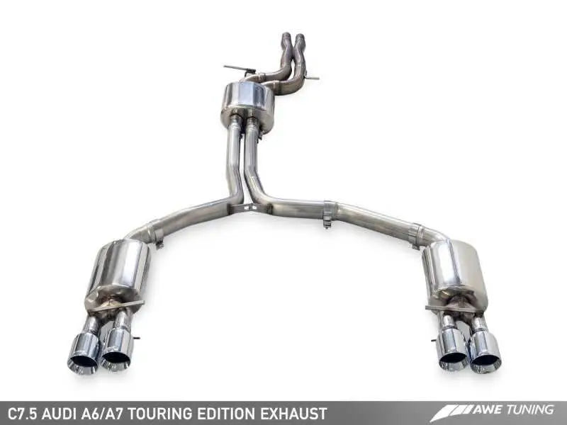 AWE Tuning AWE Tuning Audi C7.5 A7 3.0T Touring Edition Exhaust - Quad Outlet Diamond Black Tips