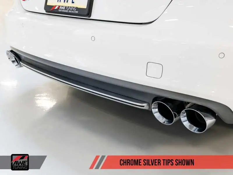 AWE Tuning Audi C7 / C7.5 S6 4.0T Touring Edition Exhaust - Polished Silver Tips 