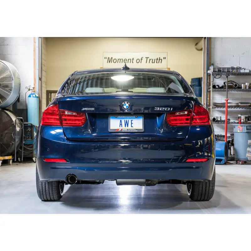 AWE Tuning 3015-23036 AWE Tuning BMW F30 320i Touring Edition Exhaust & Performance Mid Pipe - Diamond Black Tip (90mm)