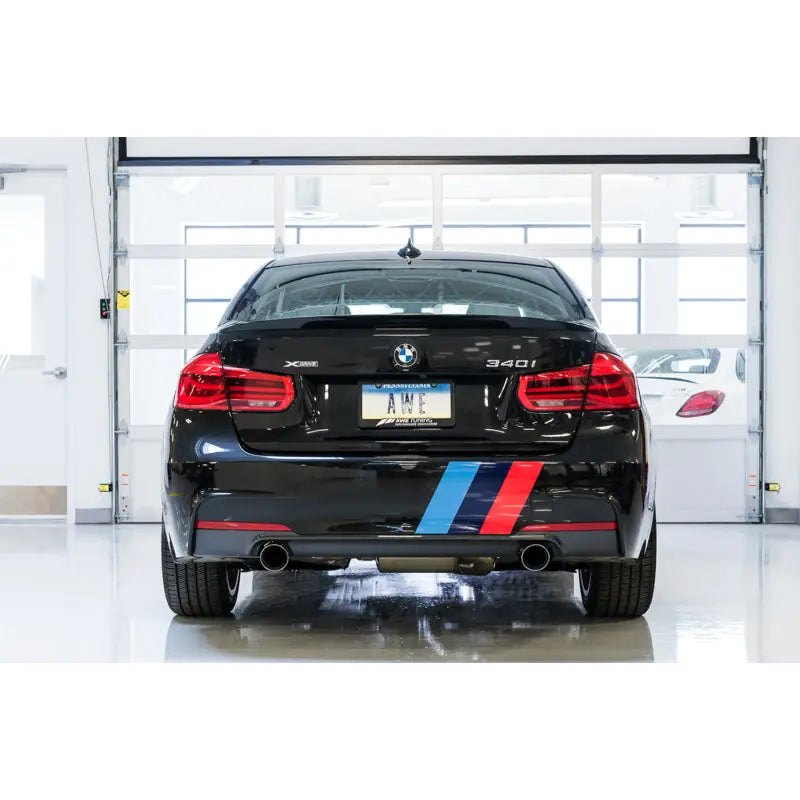 AWE Tuning 3010-32032 AWE Tuning BMW F3X 340i Touring Edition Axle-Back Exhaust - Chrome Silver Tips (90mm)