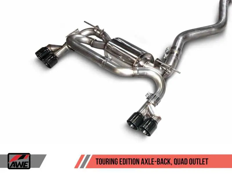 AWE Tuning BMW F3X N20/N26 328i/428i Touring Edition Exhaust Quad Outlet - 80mm Diamond Black Tips 