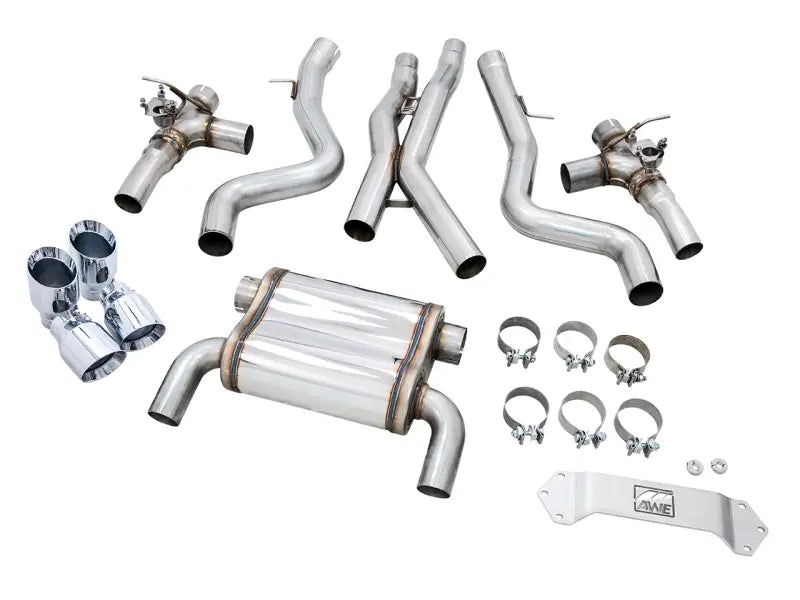 AWE Tuning BMW F8X M3/M4 SwitchPath Catback Exhaust - Chrome Silver Tips - Truck & Automotive