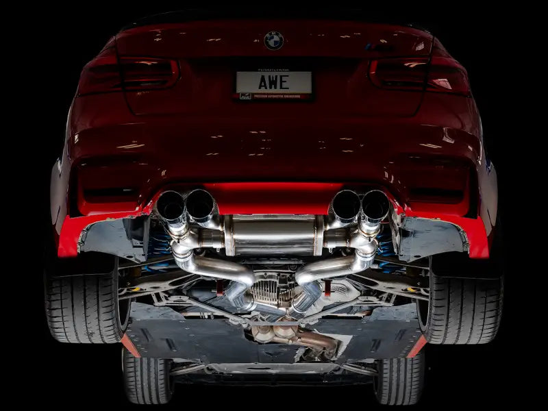 AWE Tuning BMW F8X M3/M4 Track Edition Catback Exhaust - Chrome Silver Tips - Truck & Automotive
