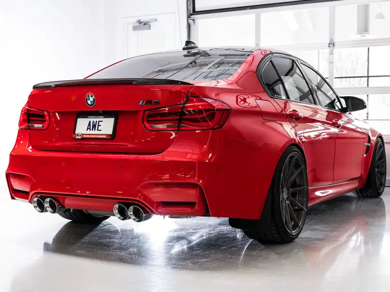 AWE Tuning BMW F8X M3/M4 Track Edition Catback Exhaust - Chrome Silver Tips - Truck & Automotive