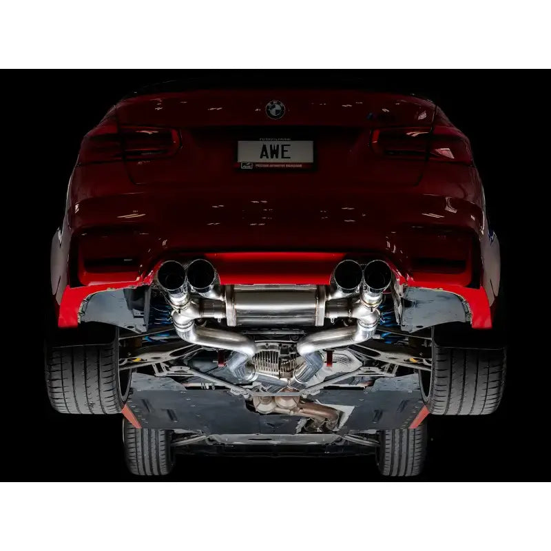 AWE Tuning BMW F8X M3/M4 Track Edition Catback Exhaust - Chrome Silver Tips - Truck & Automotive