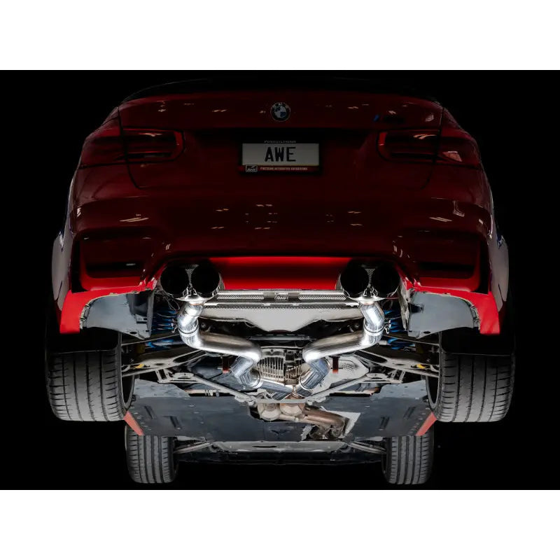 AWE Tuning 3020-43087 AWE Tuning BMW F8X M3/M4 Track Edition Catback Exhaust - Diamond Black Tips