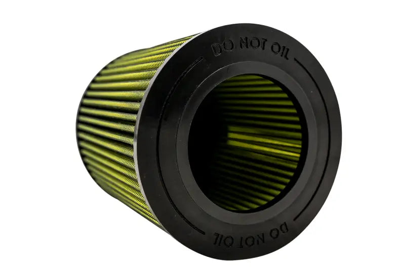 Yellow and black AWE Tuning S-FLO Filter for factory air intake on C7 3.0T/4.0T