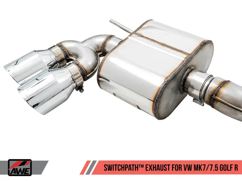 AWE Tuning Mk7 Golf R SwitchPath Exhaust w/Chrome Silver Tips 102mm - Truck & Automotive