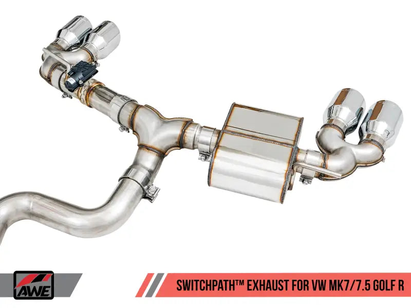 AWE Tuning Mk7 Golf R SwitchPath Exhaust w/Chrome Silver Tips 102mm - Truck & Automotive