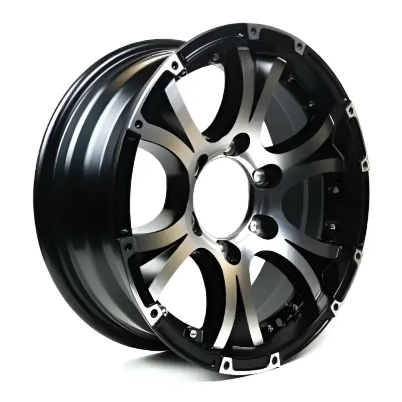 AX02550550BMFL Taskmaster Aluminum - 15X5 5X5 Black Machine F - Trailer Wheel